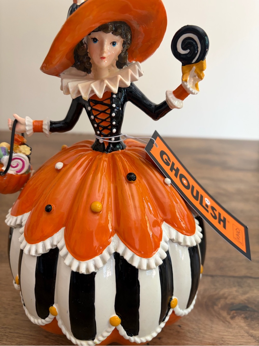 Mackenzie Childs Inspired Halloween Witch Girl Pumpkin NWT - Picture 8 of 10